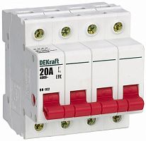 Выключатель нагрузки (мини-рубильник) DeKraft ВН-102 4п 20А тип AC картинка